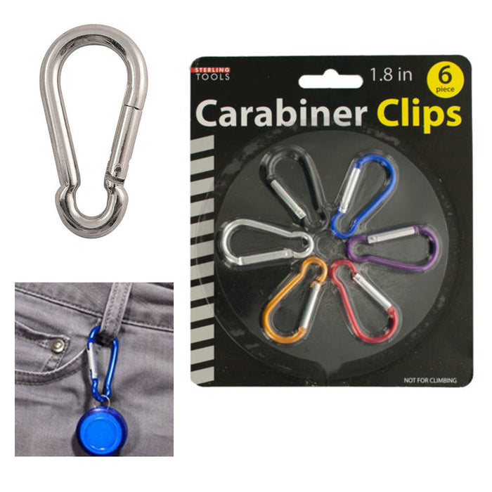 12 Pc Mini Metal Carabiner Clips Camp Hiking Snap Hook On Attach Lock Keychain