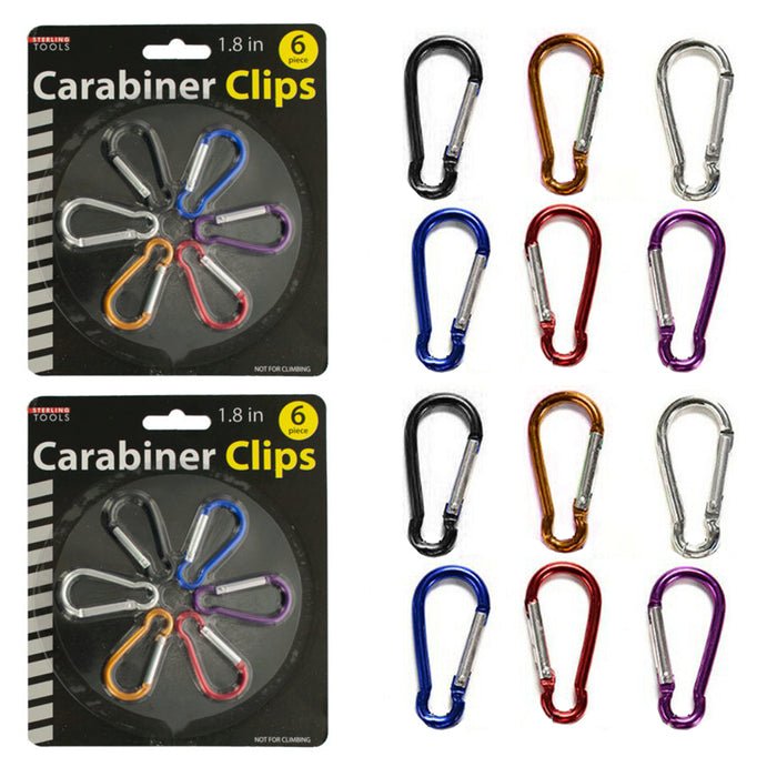 12 Pc Mini Metal Carabiner Clips Camp Hiking Snap Hook On Attach Lock Keychain