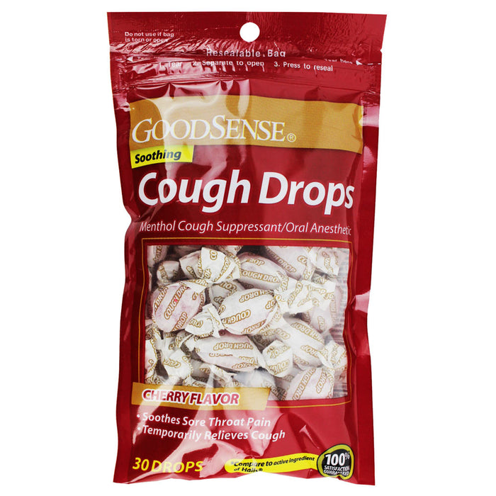 90 Count Throat Drops Menthol Cherry Flavor Cough Suppressant Throat Pain Relief
