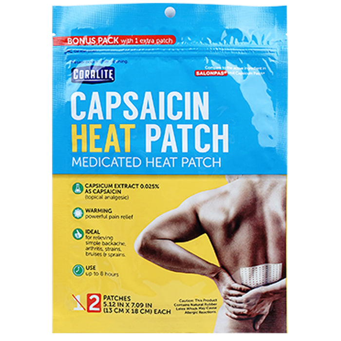 4x Capsaicin Heat Patches Topical Analgesic Medicated Back Arthritis Pain Relief