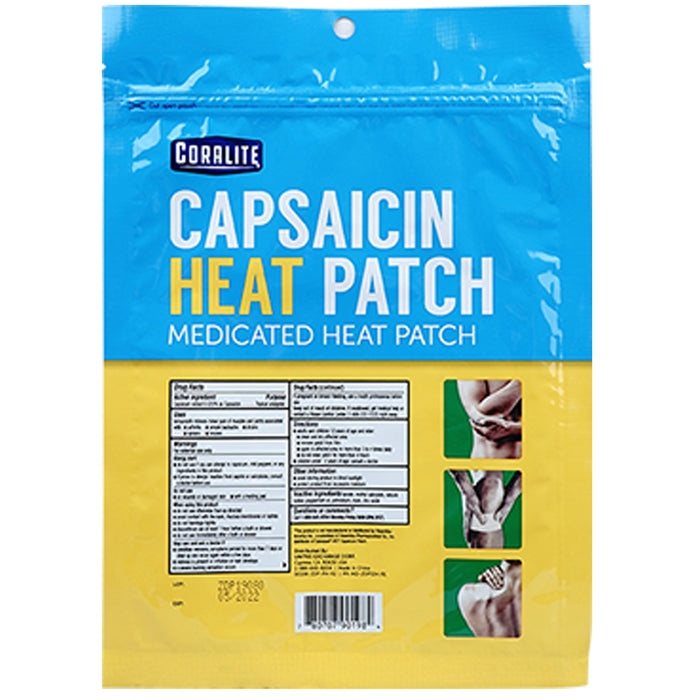 10 Pc Coralite Capsaicin Heat Patch Hot Pads Pain Relief Therapy Press Pack Wrap