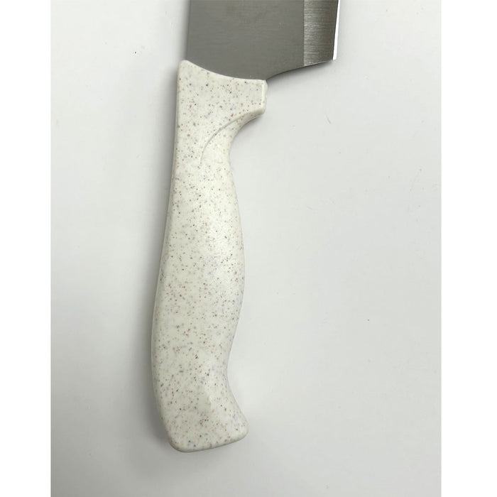 1 Sharp Cleaver Knife 8" Blade Stainless Steel Wheat Fiber Kitchen Professional