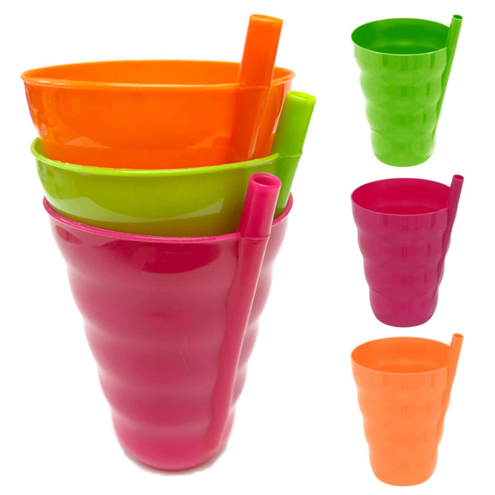 6 Pc 10oz Kids Cups With Built In Straw Sip-A-Cup Tumbler BPA Free Drink Toddler