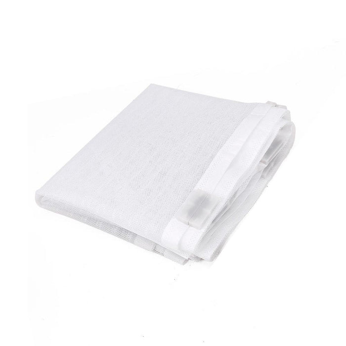 White Magnetic Mesh Screen Door Hands Free Self Closing Bug Guard 18 Magnets
