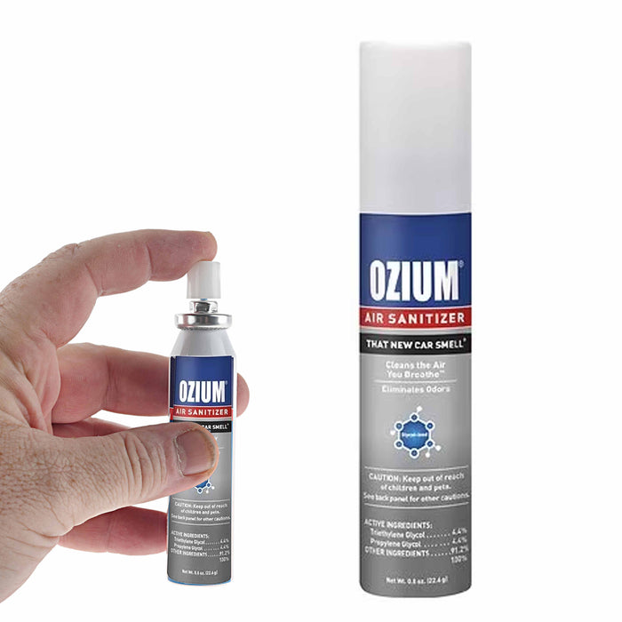 1 Ozium Air Sanitizer Freshener Odor Eliminator New Car Scent Portable 0.08oz