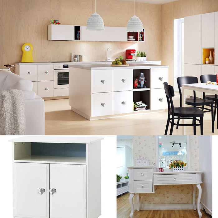8 Pcs Crystal Cabinet Knobs Diamond Shape Drawer Cabinets Dresser Pulls Handles
