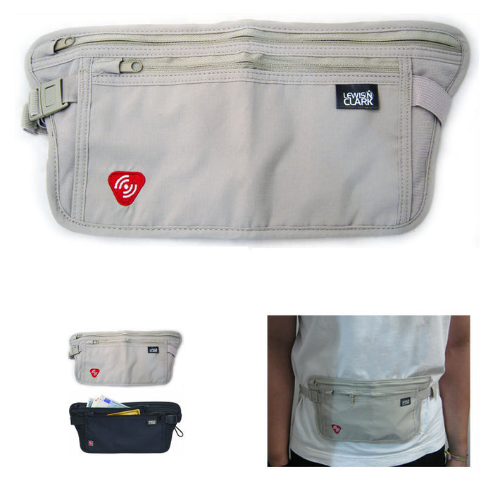 Lewis N Clark Money Stash Belt Pouch RFID Blocking Passport Id Holder Security
