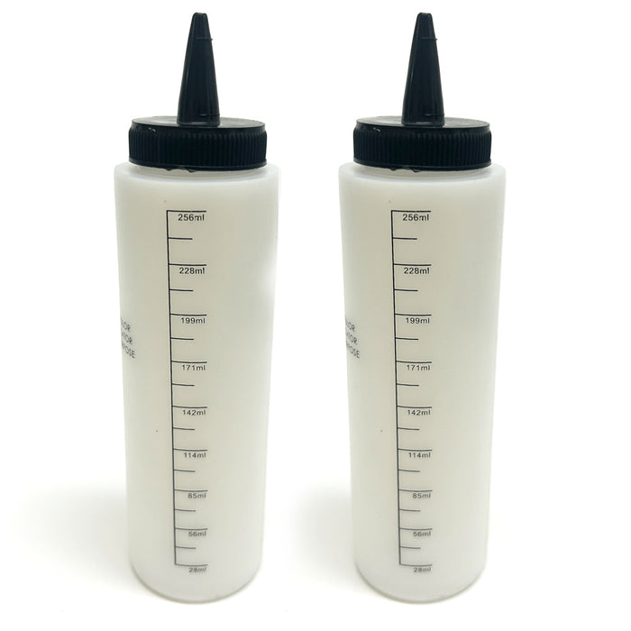 2 Hair Color Applicator Bottles 8 Oz Fluid Mix Coloring Toners Cosmetic Salon !