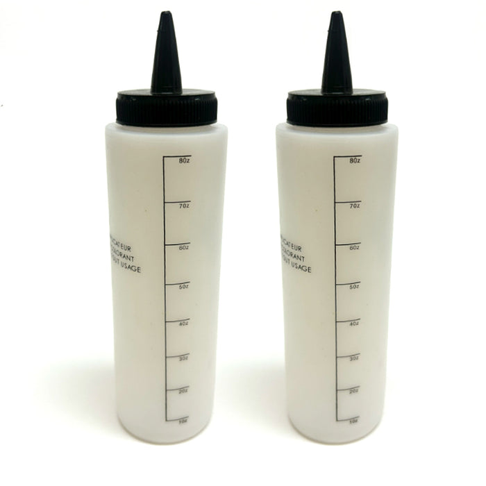 2 Hair Color Applicator Bottles 8 Oz Fluid Mix Coloring Toners Cosmetic Salon !