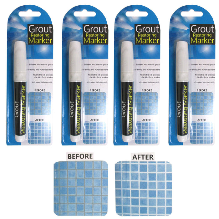 4 Tile Grout Marker Repair Marker Wall Pen White Odorless Non Toxic Floor Tiles