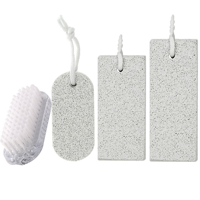 3 Pumice Stone 1 Brush Foot Care Scrubber Dead Hard Skin Callus Remover Pedicure