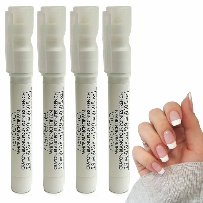 4 Pc Pro Nail Art Polish Pen DIY French Manicure White Tip Pedicure Traditional