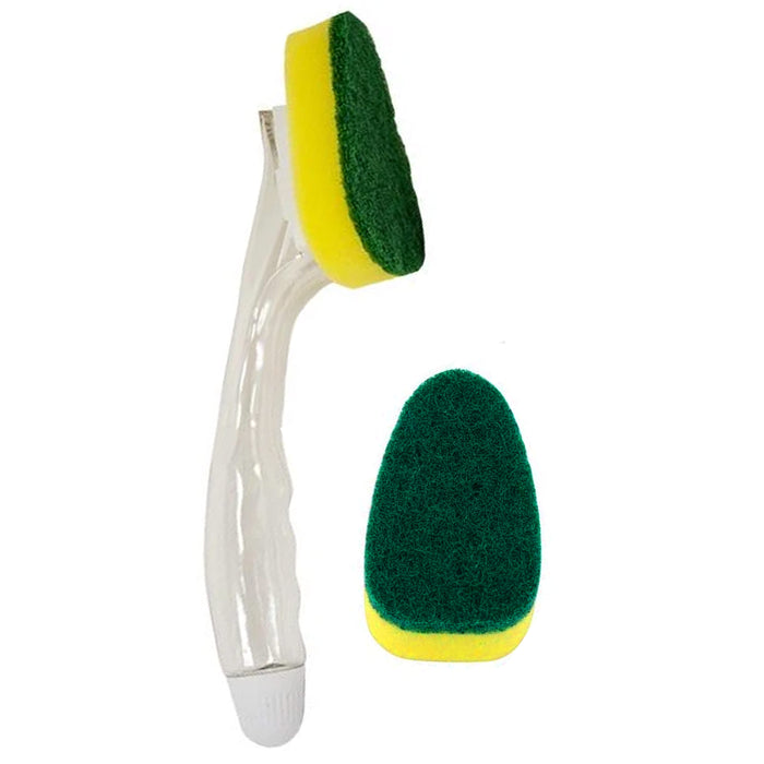 1 Set Soap Dispenser Scrubber Dish Wand Brush Scrub Refill Wash Pot Pan Kitchen