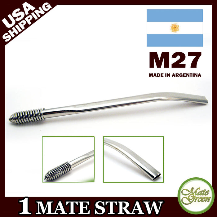Bombilla Filtered Straw Yerba Mate Tea Gourd Drinking Copper Nickel Gaucho M27