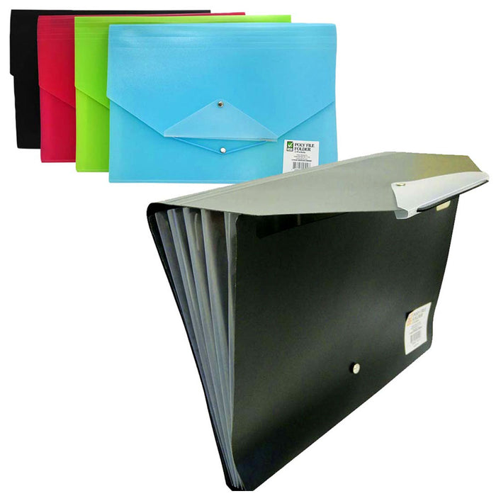 3 Pc File Folders 13" Expandable 5 Pocket Letter Paper Organizer School Office