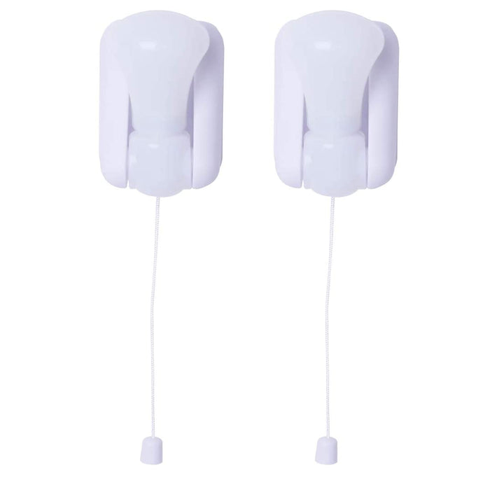 2 Pc Mini Pull Lamp Light Bulbs LED Stick On Battery Powered Bulb Portable Mount
