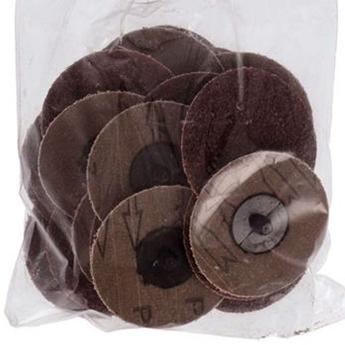 100 Pc Sanding Disc 24 Grit 3" Pads Surface Roll Lock Grinding Resin Fiber