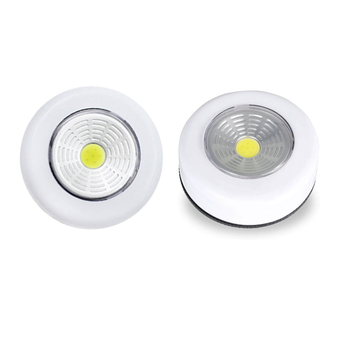 1 COB LED Night Light Tap Push Closet Cabinet Wall Wireless Battery Operated NEW