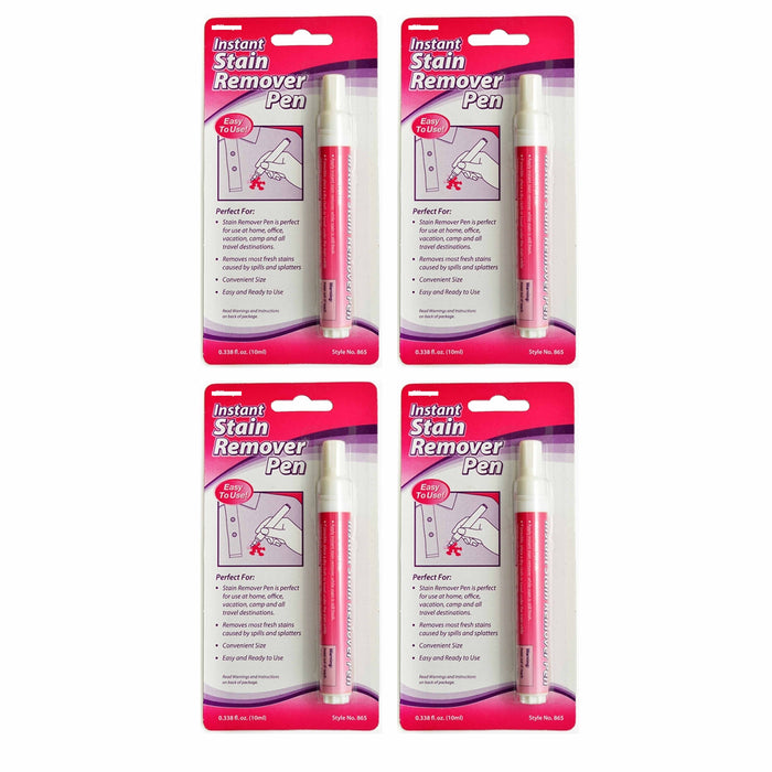 4 Pc Instant Stain Remover Pen To Go Travel Clothing Spot Cleaner Pretreatment