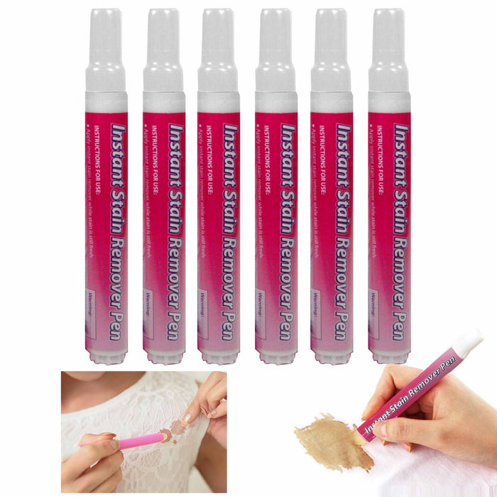 6 Pc Instant Laundry Stain Spot Remover Pen To Go Travel Clothing Fabric Cleaner