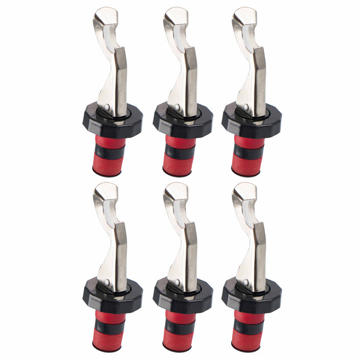 6 Pc Bottle Stoppers Liquor Spirit Wine Cork Plastic Olive Oil Cap Keep Closed