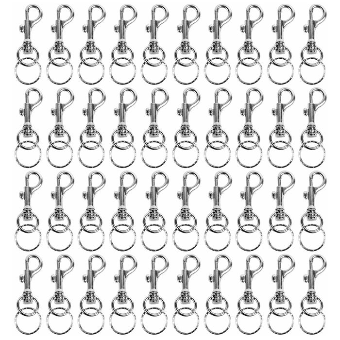 40 Pc Large Snap Hook Metal Key Ring Swivel Lobster Clasp Keychain Spring Clip