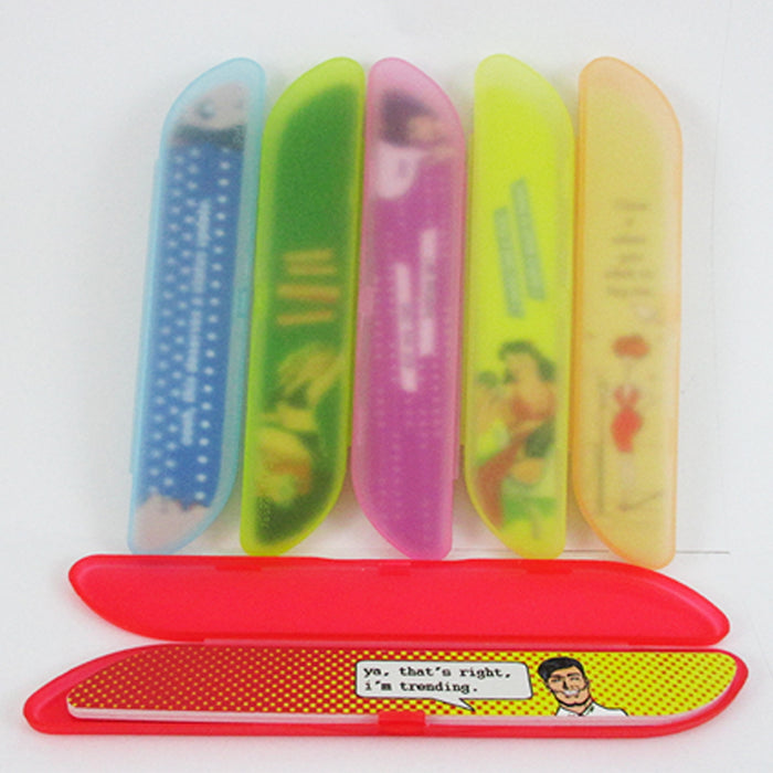 1 Nail File W/ Compact Case Refill Travel Storage Sanding Manicure Pedicure