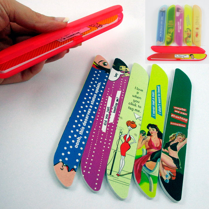 1 Nail File W/ Compact Case Refill Travel Storage Sanding Manicure Pedicure