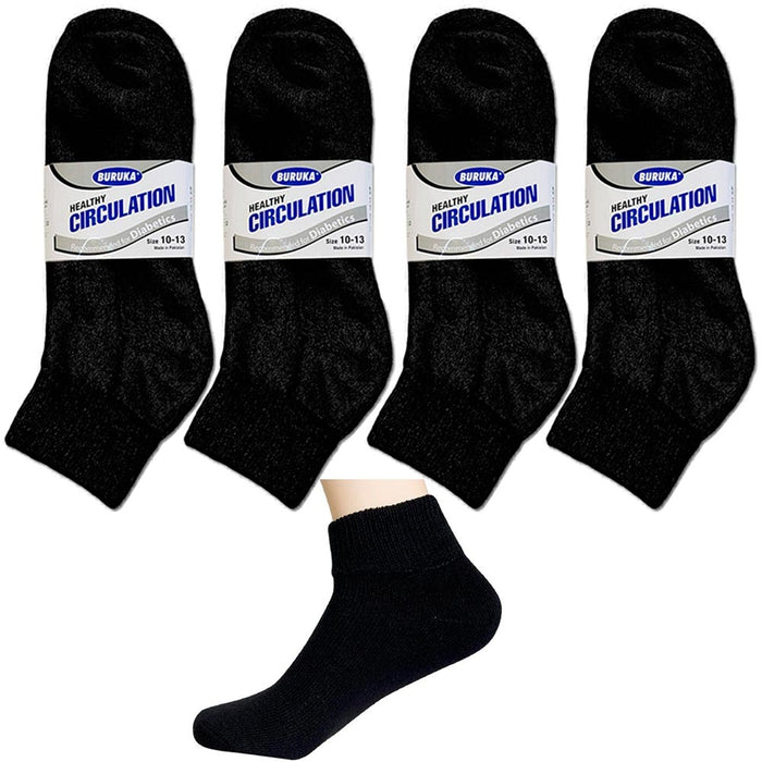 12 Pairs Mens Women Diabetic Health Quarter Ankle Circulatory Cotton Socks Loose