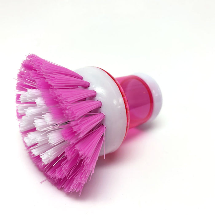 2 Scrubber Soap Dispense Palm Wash Brush Cleaning Pan Pot Dish Bowl Kitchen Tool