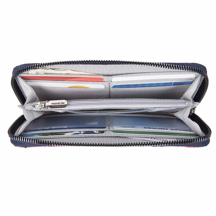 1 Women's Travelon Multicolored RFID Blocking Wallet Holder Card ID Case Travel