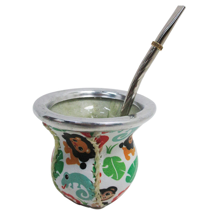 Argentina Mate Gourd Tea Glass Cup Thick Bombilla Straw Diet Drink Kit Set 2357