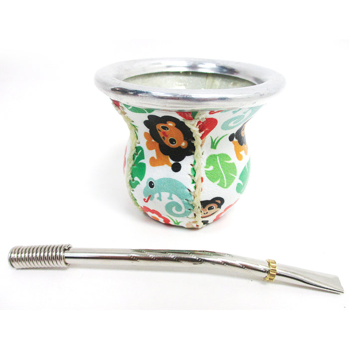 Argentina Mate Gourd Tea Glass Cup Thick Bombilla Straw Diet Drink Kit Set 2357