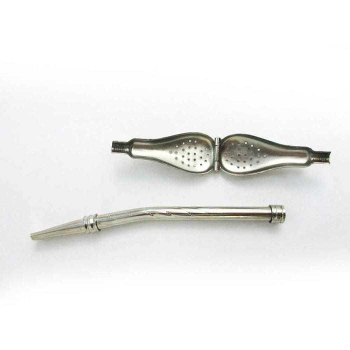 3X Metal Silver Yerba Mate Tea Bombilla Gourd Drink Straw Filtered Argentina M01