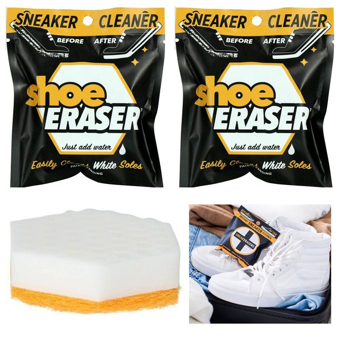 2 Pc Shoe Cleaner  White Sole Sneaker Cleaner Sponge Cleaning Scuff Marks Remover