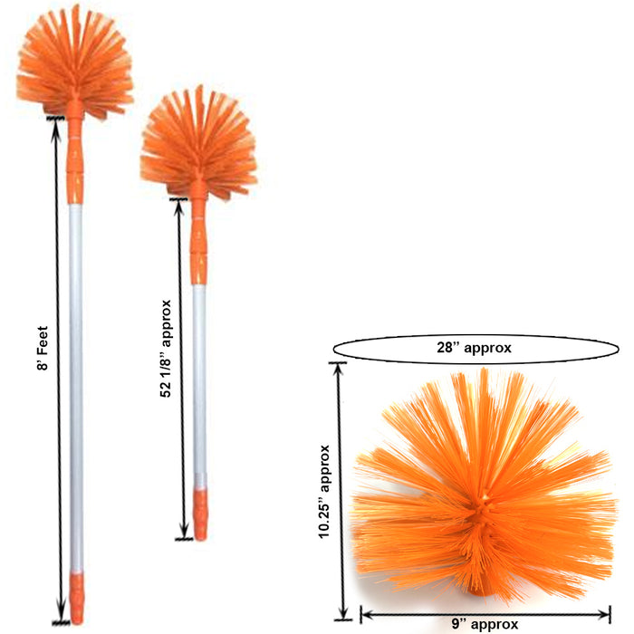 Cobweb Duster Extension Pole Washable Cleaning Telescoping Ceiling Fan Brush NEW