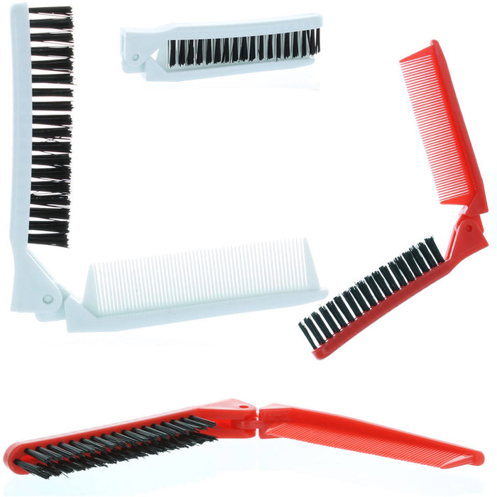 1 Folding Hair Compact Travel Brush Comb Pocket Size Car Purse Bag Styling Salon