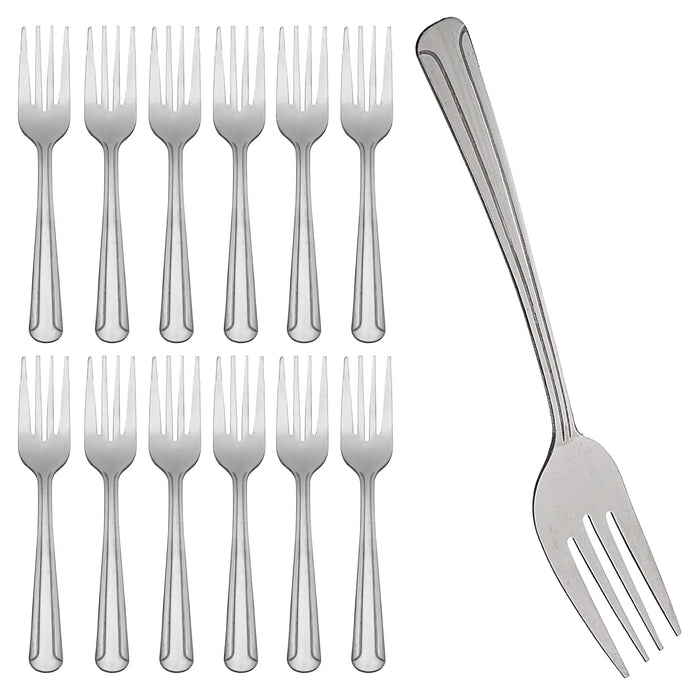 12 Forks Salad Dinner Stainless Steel Mirror Finish Dining Table Serving Utensil