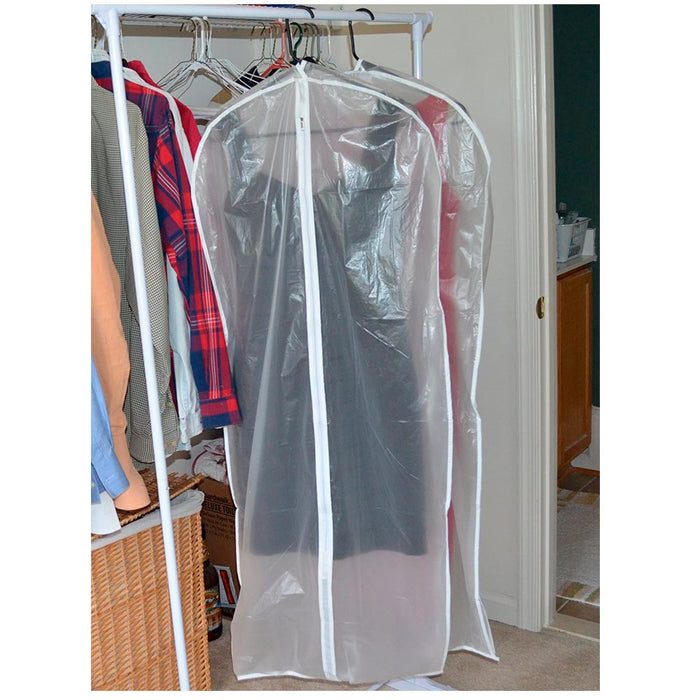 8 Pc Garment Bag Travel Suit Dress Storage 53" Clear Cover Zipper Coat Carrier