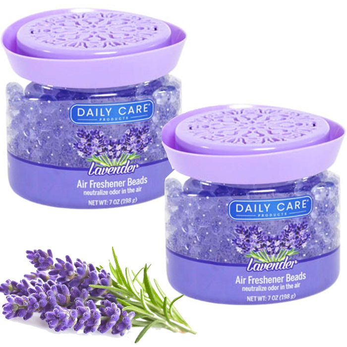 2 Odor Eliminator Gel Beads Air Freshener Lavender Scent Neutralizing Pearls 7oz