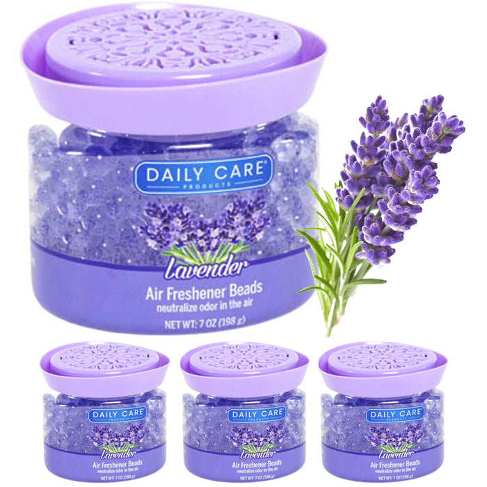 4 Lavender Scent Gel Beads Odor Eliminator Neutralizing Pearls Air Freshener 7oz