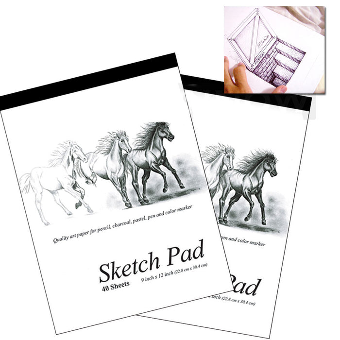 10 Set 9 x 12 inches 40 Sheets Premium Quality Sketch Book Paper Pad Art Drawing