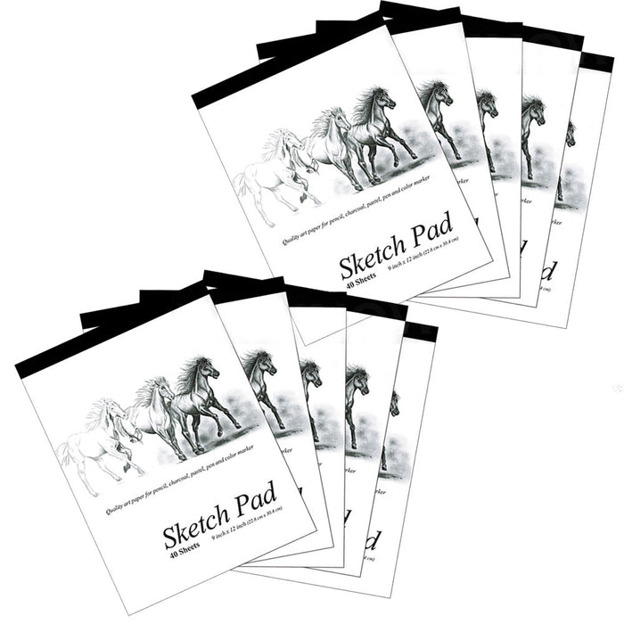 10 Set 9 x 12 inches 40 Sheets Premium Quality Sketch Book Paper Pad Art Drawing