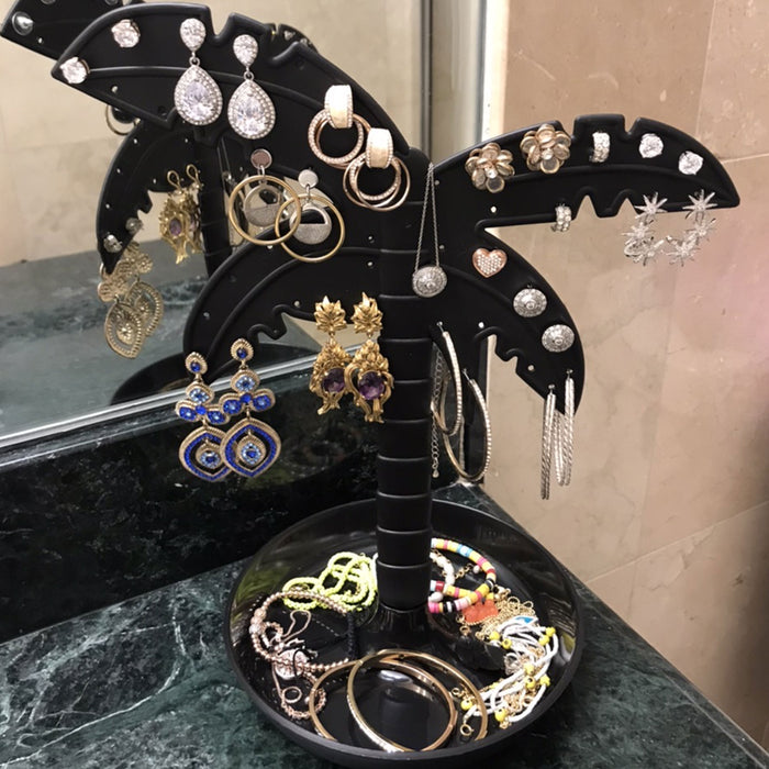 2 Palm Tree Jewelry Organizer Stand Holder Display Bowl Stud Earrings Necklaces