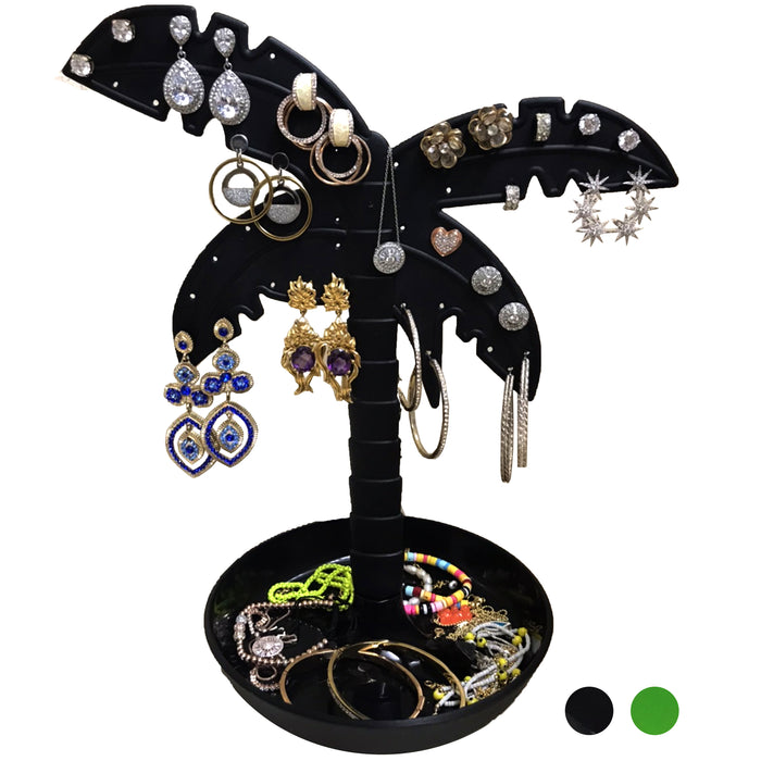 2 Palm Tree Jewelry Organizer Stand Holder Display Bowl Stud Earrings Necklaces