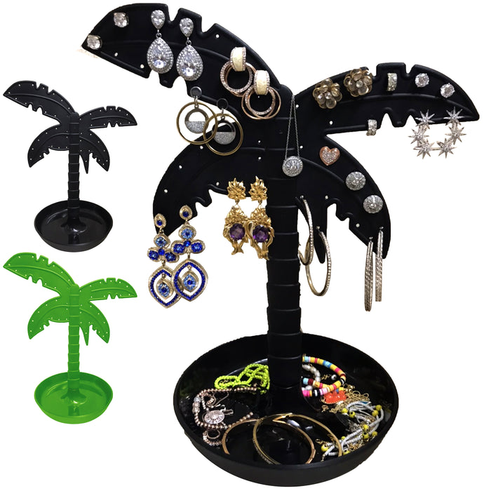 2 Palm Tree Jewelry Organizer Stand Holder Display Bowl Stud Earrings Necklaces