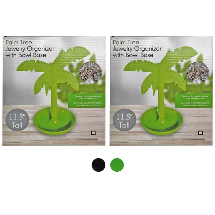 2 Palm Tree Jewelry Organizer Stand Holder Display Bowl Stud Earrings Necklaces