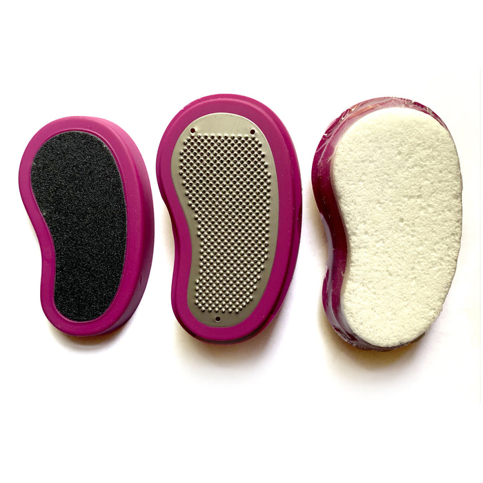 3 in 1 Pedicure Set Foot File Scraper Grooming Remove Calluses Dead Skin Tools
