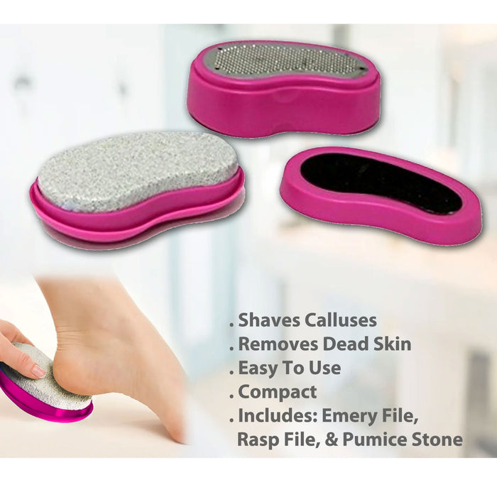 3 in 1 Pedicure Set Foot File Scraper Grooming Remove Calluses Dead Skin Tools