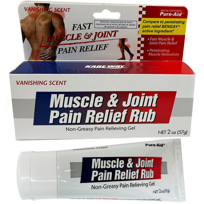 4 Muscle Joint Pain Relieving Gel Rub Topical 2.5% Menthol Fast Penetrating 2oz